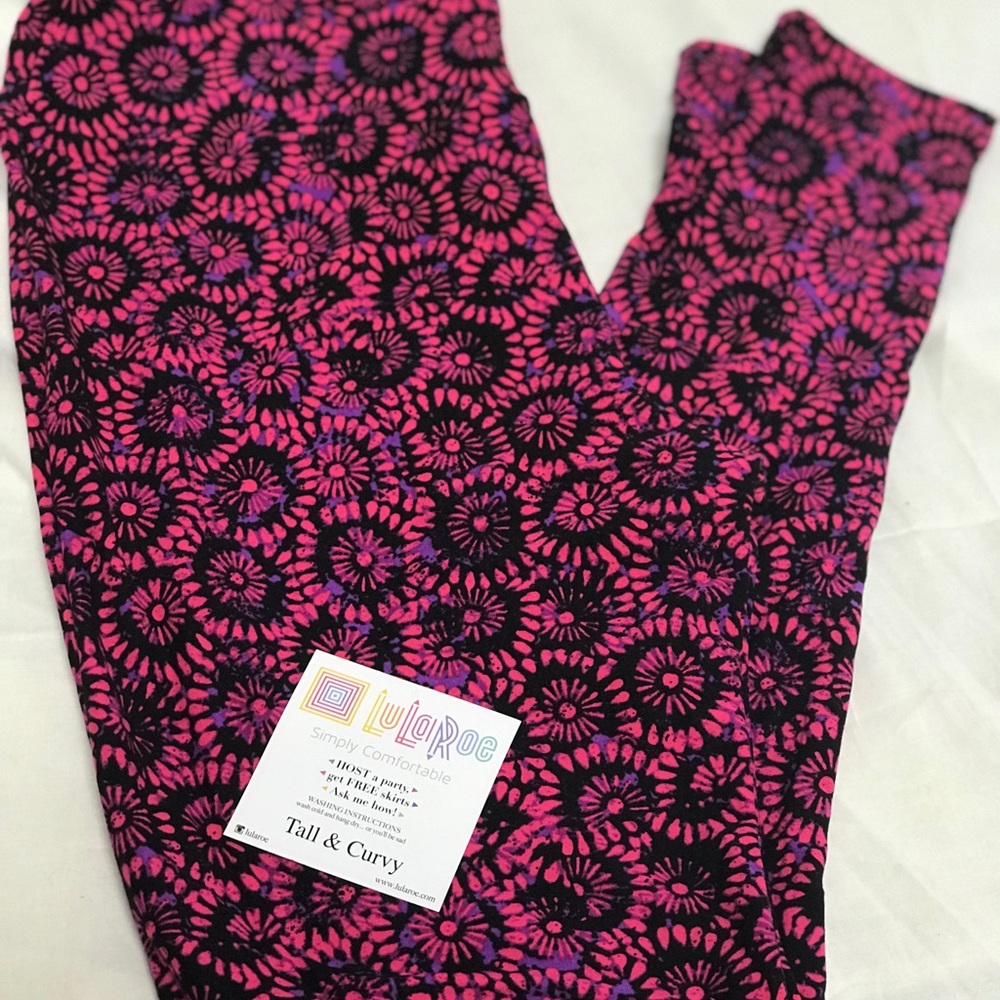 NWT LulaRoe Neon Pink & Purple Leggings TC